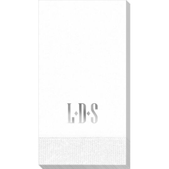 Simple 3 Initials Monogram Guest Towels